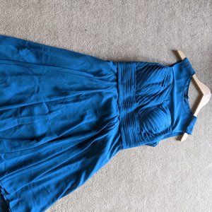 Azazie Knee Length Ink Blue Bridesmaid Dress